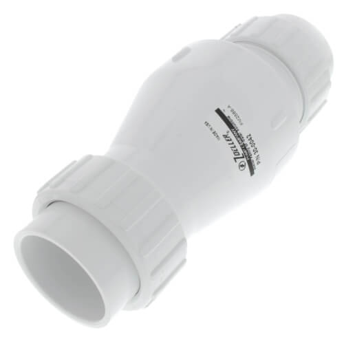 2" PVC "Quiet Check" Solvent Weld w/ Union Check Valve (White Valve Body)