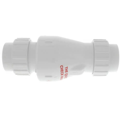 2" PVC "Quiet Check" Solvent Weld w/ Union Check Valve (White Valve Body)