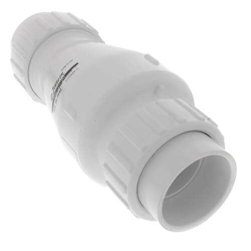 2" PVC "Quiet Check" Solvent Weld w/ Union Check Valve (White Valve Body)
