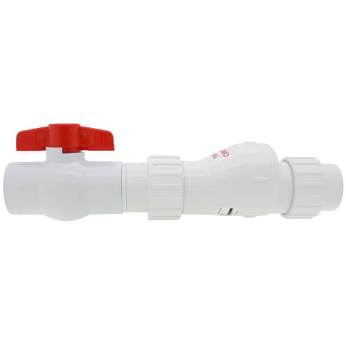 1-1/2" PVC "Quiet Check" Solvent Weld w/ Quarter Turn Ball Valve (White Valve Body)