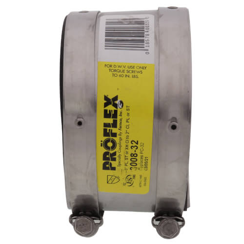 3" x 2" ProFlex Coupling (PVC, Steel, Extra-Heavy Cast Iron to Cast Iron, PVC, Steel)