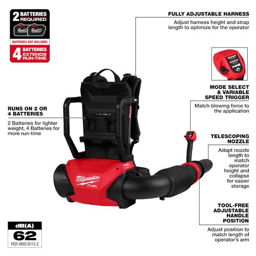 M18 FUEL Dual Battery Backpack Blower (Tool Only) 8 M18 FUEL Dual Battery Backpack Blower (Tool Only)