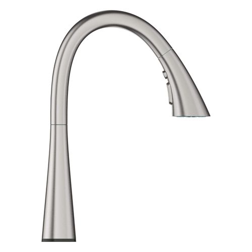 Zedra Single-Handle Pull Down Kitchen Faucet Triple Spray 1.75 GPM w/ Touch Tech (Supersteel)