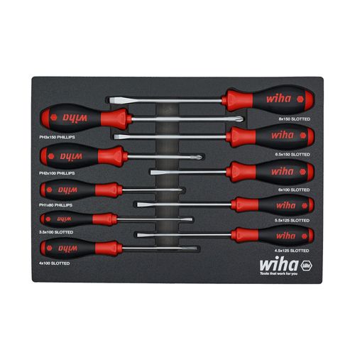 10-Piece SoftFinish Cushion Grip Screwdriver Tray Set
