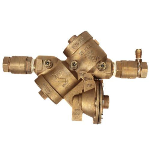 2" Lead Free Wilkins 975XL2 Reduced Pressure Principle Assembly w/ Test Cocks Up, Bronze "Y" Strainer & Air Gap