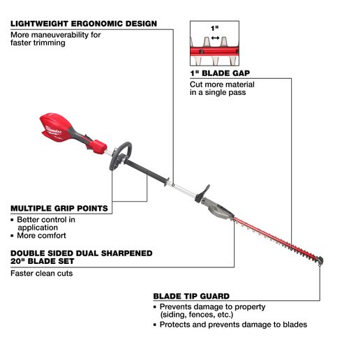 M18 FUEL Short Pole Hedge Trimmer