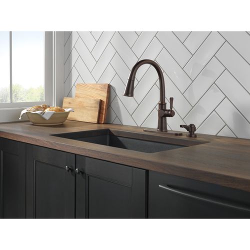 Spargo 1 Handle Pull-down Kitchen Faucet w/ Soap Dispenser & Shieldspray (Venetian Bronze), 19964Z-RBSD-DST 2 Spargo 1 Handle Pull-down Kitchen Faucet w/ Soap Dispenser & Shieldspray (Venetian Bronze), 19964Z-RBSD-DST