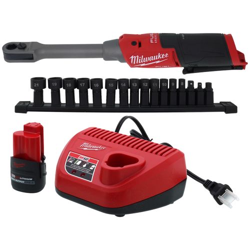 M12 FUEL INSIDER Extended Reach Box Ratchet Kit w/ Battery and Charger