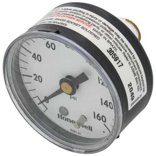 2" Back Mount Pressure Indicating Gauge, 0-160 psi (1/4" NPT)