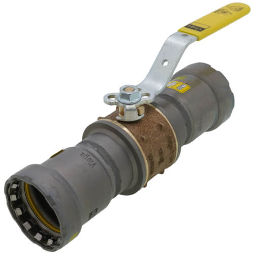 1-1/4" MegaPressG Bronze Ball Valve w/ Carbon Steel Press Ends