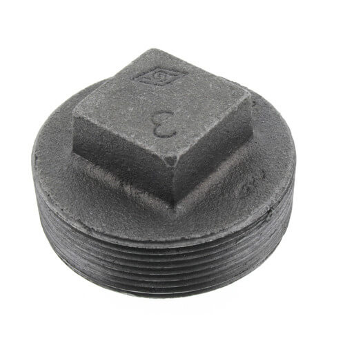 3" Black Solid Plug