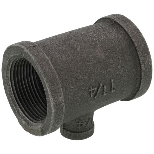 1-1/4" x 1-1/4" x 1/4" Black Reducing Tee