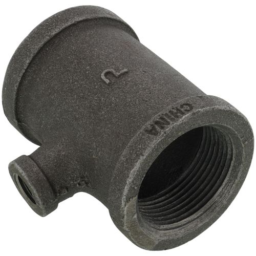 1-1/4" x 1-1/4" x 1/4" Black Reducing Tee