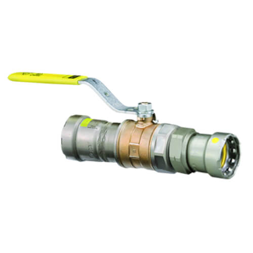1-1/2" Press x Press Union MegaPressG Bronze Ball Valve w/ Carbon Steel