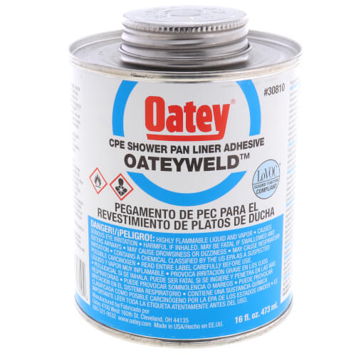 16 oz. Oateyweld CPE Shower Pan Liner Solvent Cement (Milky White)