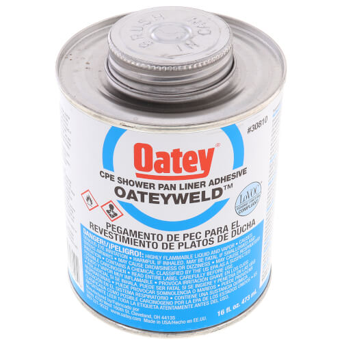 16 oz. Oateyweld CPE Shower Pan Liner Solvent Cement (Milky White)