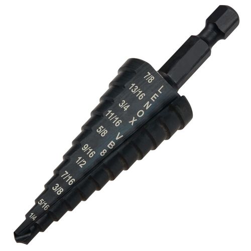 3/16" to 7/8" Vari-Bit Step Drill Bit w/ 3/8" Shank