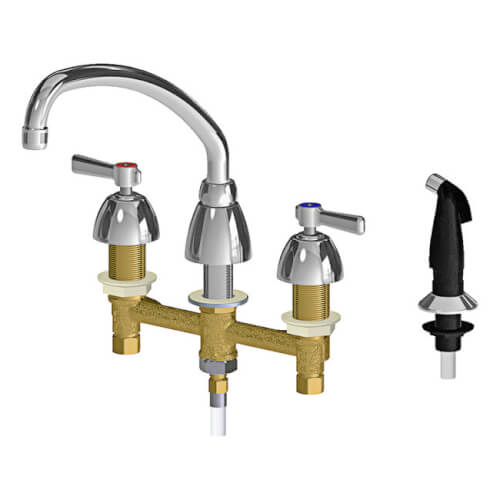 1.5 GPM 9-1/2" Deck-Mounted Manual Faucet w/ L-Type Swing Spout & Side Spray