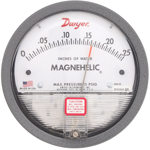 Magnehelic Differential Pressure Gage (0 - .25" W.C.)
