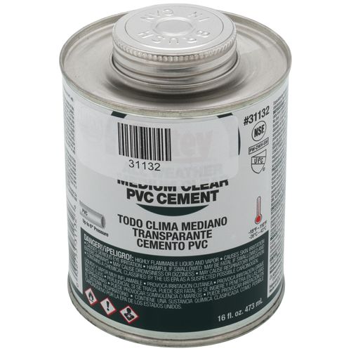 16 oz. PVC All Weather Medium Bodied Fast Set Cement (Clear)