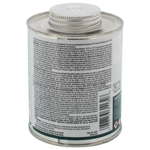 16 oz. PVC All Weather Medium Bodied Fast Set Cement (Clear) 3 16 oz. PVC All Weather Medium Bodied Fast Set Cement (Clear)