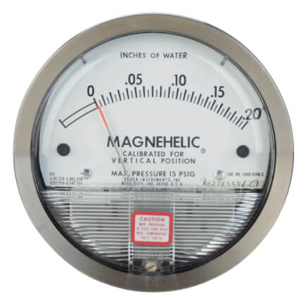 Magnehelic Differential Pressure Gage (.05" - 0" - .20" W.C.)