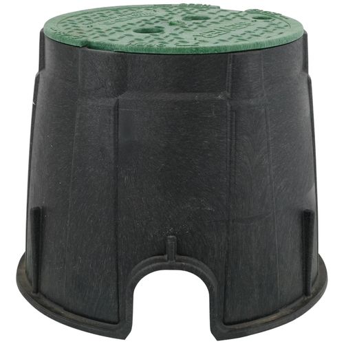 10" Round Pro-Spec Series Irrigation Control Valve Box (Black Box/Green Cover)