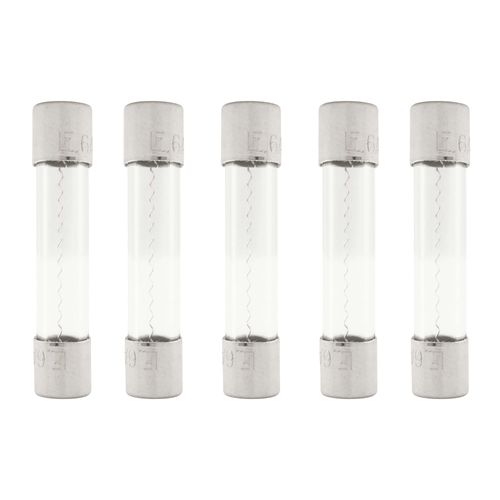 6 Amp Fast-Acting, 3AG Type Glass Fuse, 250V (Pack of 5)