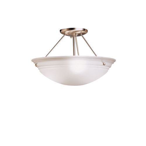 Cove Molding 3 Light Semi Flush (Brushed Nickel)