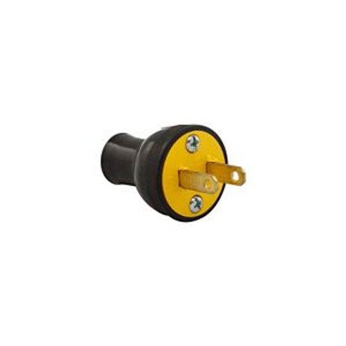Straight Blade Plug, #14-10 Awg 15A, 125V, Black Rubber, 1-15P, 2-Pole, 2-Wire, Screw, 3123BK-BOX 2 Straight Blade Plug, #14-10 Awg 15A, 125V, Black Rubber, 1-15P, 2-Pole, 2-Wire, Screw, 3123BK-BOX