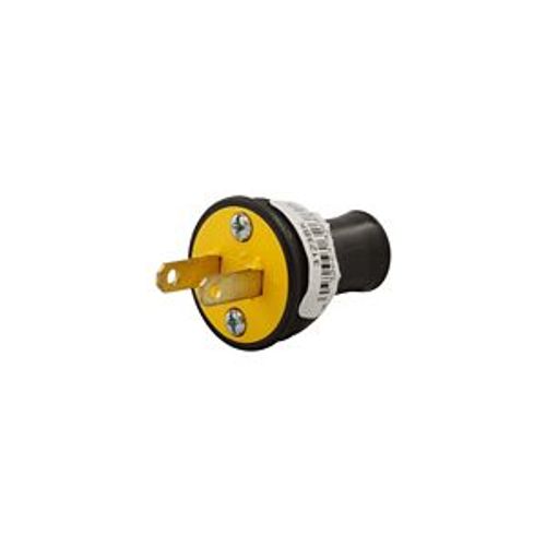 Straight Blade Plug, #14-10 Awg 15A, 125V, Black Rubber, 1-15P, 2-Pole, 2-Wire, Screw, 3123BK-BOX 3 Straight Blade Plug, #14-10 Awg 15A, 125V, Black Rubber, 1-15P, 2-Pole, 2-Wire, Screw, 3123BK-BOX
