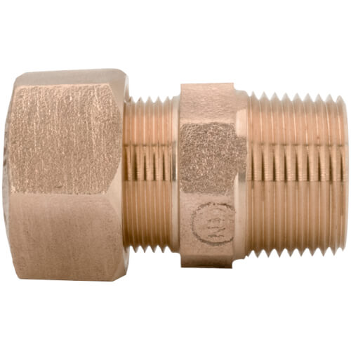 1" Compression (CTS) x MNPT Coupling - T-4350NL (No Lead Bronze)