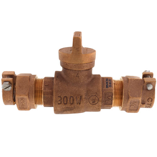 3/4" Pack Joint (CTS) x Pack Joint (CTS) Curb Stop - T-5300NL (No Lead Bronze)