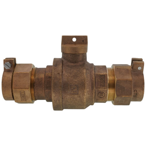 2" Pack Joint (CTS) x Pack Joint (CTS) Curb Stop - T-5300NL (No Lead Bronze)