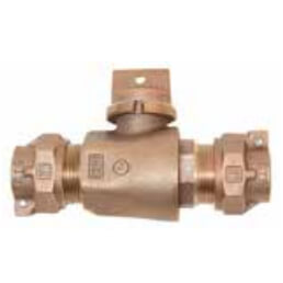 1" Pack Joint (CTS) x Pack Joint (CTS) Minneapolis Pattern Curb Stop - T-5300MPNL (No Lead Bronze)