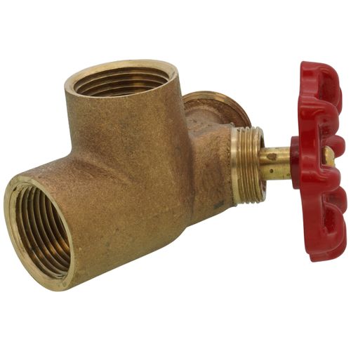 3/4" Combination Tee & Drain Valve w/ Aluminum Wheel - Red Handle (FNPT x Hose x FNPT) 2 3/4" Combination Tee & Drain Valve w/ Aluminum Wheel - Red Handle (FNPT x Hose x FNPT)