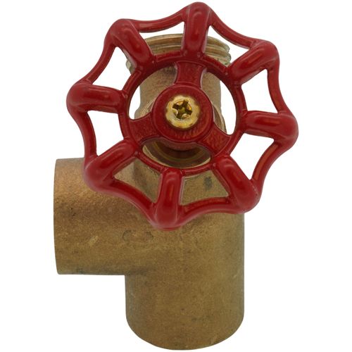 3/4" Combination Tee & Drain Valve w/ Aluminum Wheel - Red Handle (FNPT x Hose x FNPT) 3 3/4" Combination Tee & Drain Valve w/ Aluminum Wheel - Red Handle (FNPT x Hose x FNPT)