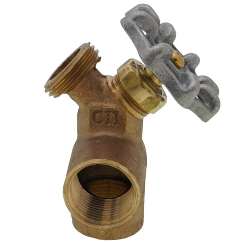 3/4" Combination Tee & Drain Valve w/ Aluminum Wheel - Plain Handle (FNPT x Hose x FNPT) 2 3/4" Combination Tee & Drain Valve w/ Aluminum Wheel - Plain Handle (FNPT x Hose x FNPT)