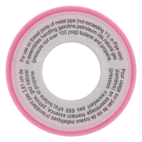 1/2" x 260" PTFE Pink Thread Seal Tape