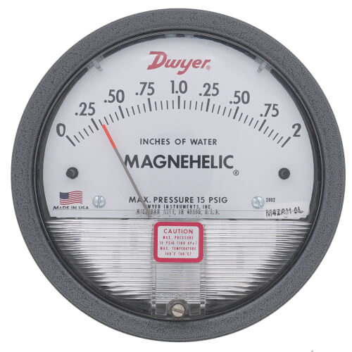 2000 Series Differential Pressure Gauge (0 - 2" W.C.)