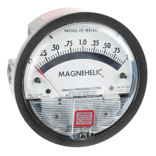 Magnehelic Differential Pressure Gage, 1000-5600 FPM (0 - 2.0" W.C.)