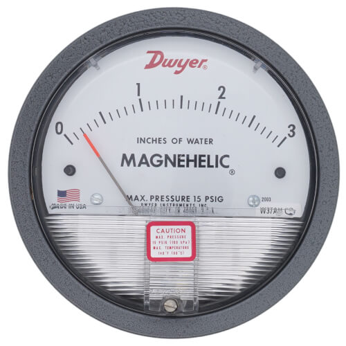 Magnehelic Differential Pressure Gage (0 - 3.0" W.C.)