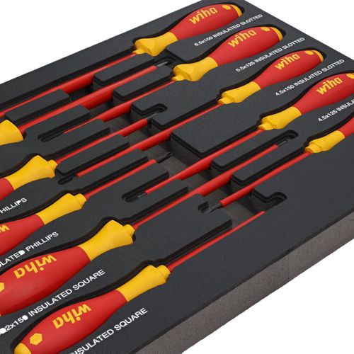 10-Piece Insulated SoftFinish Cushion Grip Screwdriver Tray Set