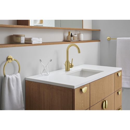 Concetto Single Hole Single-Handle L-Size Bathroom Faucet, 1.2 GPM (Brushed Cool Sunrise)