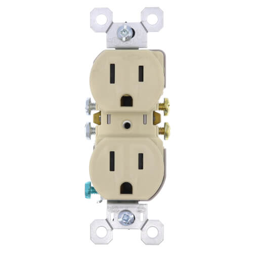 Tamper-Resistant Duplex Receptacle, NEMA 5-15R - Ivory (15A, 125V)