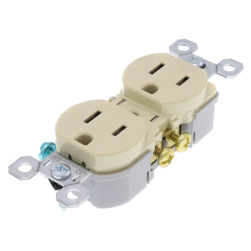 Tamper-Resistant Duplex Receptacle, NEMA 5-15R - Ivory (15A, 125V)