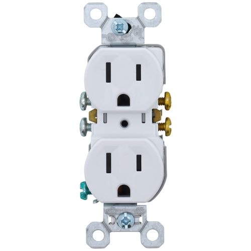 Self-Grounding Tamper-Resistant Duplex Receptacle, NEMA 5-15R - White (15A, 125V)