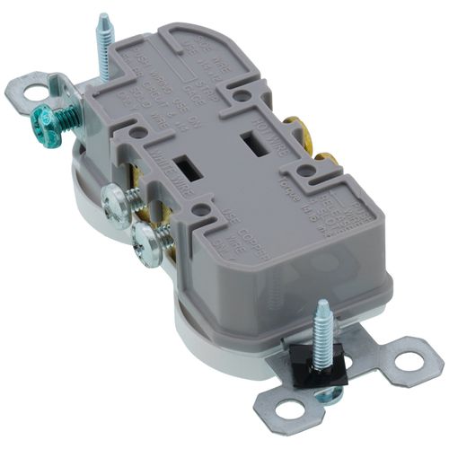 Self-Grounding Tamper-Resistant Duplex Receptacle, NEMA 5-15R - White (15A, 125V)