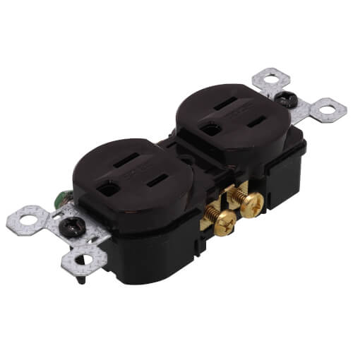 Weather-Resistant Duplex Receptacle, NEMA 5-15R - Brown (15A, 125V)