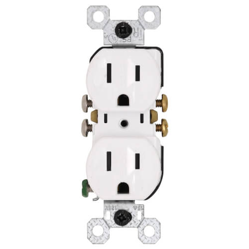 Weather-Resistant Duplex Receptacle, NEMA 5-15R - White (15A, 125V)